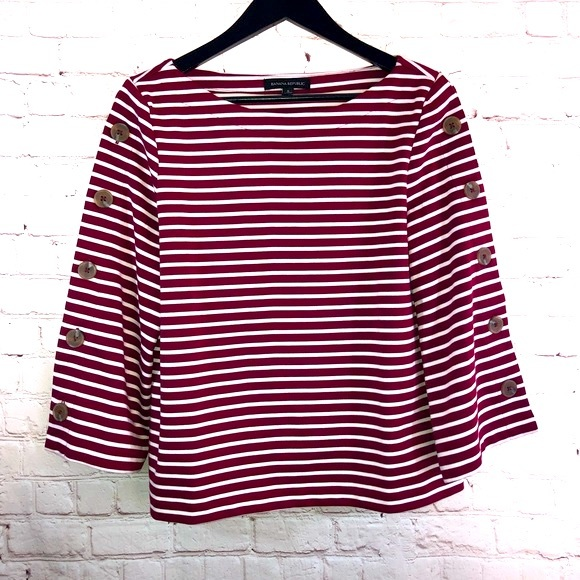 Stripe long sleeve top‎ Banana Republic - Picture 1 of 4